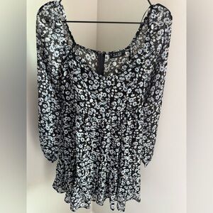 Trixxi Black and White Floral Mini Dress